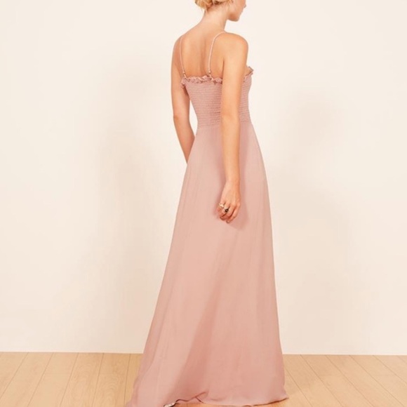 Reformation Ceylon Smocked Top Maxi Dress in Blush Pink Size XS - Picture 2 of 14